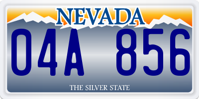 NV license plate 04A856