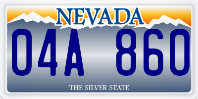 NV license plate 04A860