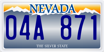 NV license plate 04A871