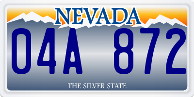 NV license plate 04A872