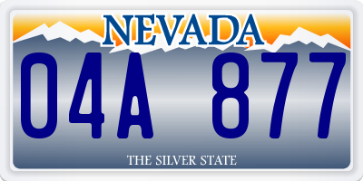 NV license plate 04A877