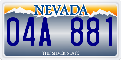 NV license plate 04A881