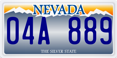 NV license plate 04A889