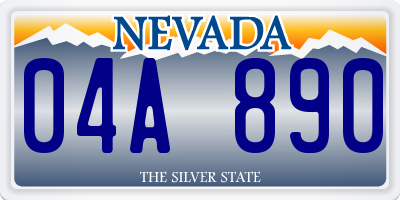 NV license plate 04A890