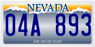 NV license plate 04A893