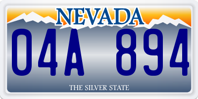 NV license plate 04A894