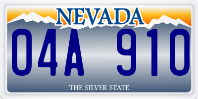 NV license plate 04A910