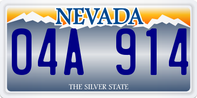 NV license plate 04A914