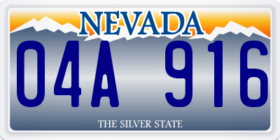 NV license plate 04A916