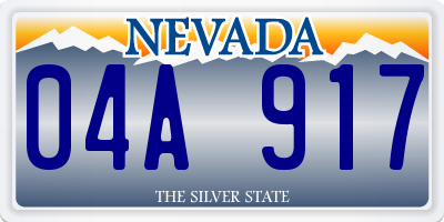 NV license plate 04A917