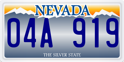 NV license plate 04A919