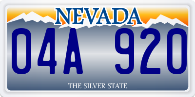 NV license plate 04A920