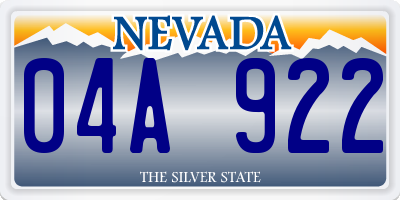 NV license plate 04A922