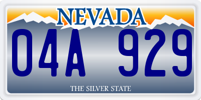 NV license plate 04A929