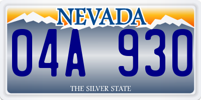 NV license plate 04A930