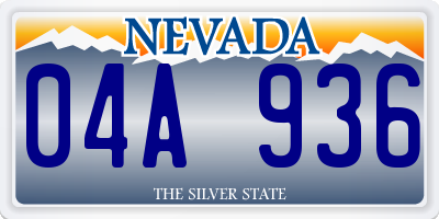 NV license plate 04A936