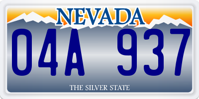 NV license plate 04A937