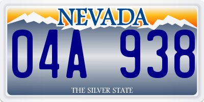 NV license plate 04A938