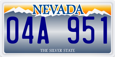 NV license plate 04A951