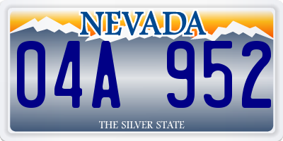 NV license plate 04A952