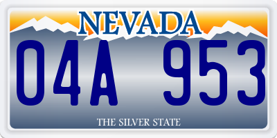 NV license plate 04A953