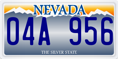 NV license plate 04A956