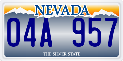 NV license plate 04A957