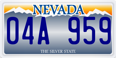 NV license plate 04A959