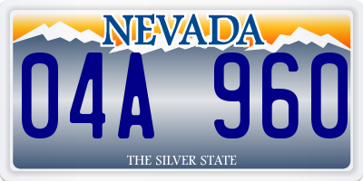 NV license plate 04A960