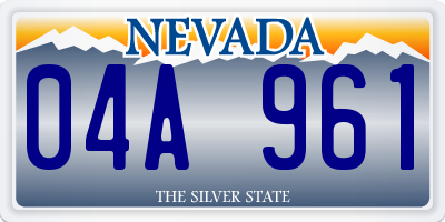 NV license plate 04A961