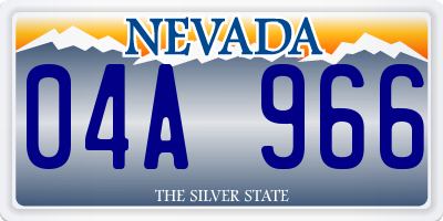 NV license plate 04A966