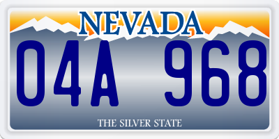 NV license plate 04A968