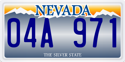 NV license plate 04A971