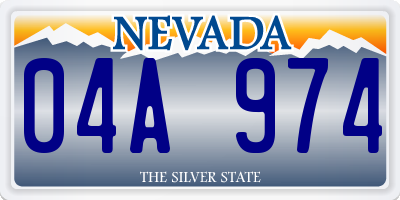 NV license plate 04A974