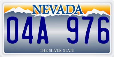 NV license plate 04A976