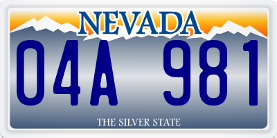 NV license plate 04A981