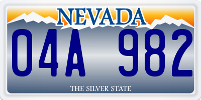 NV license plate 04A982