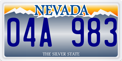 NV license plate 04A983