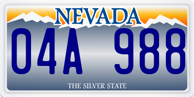 NV license plate 04A988