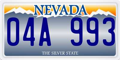 NV license plate 04A993