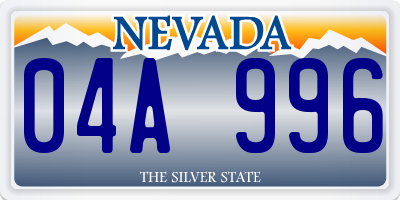 NV license plate 04A996