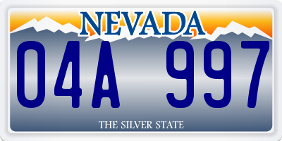 NV license plate 04A997