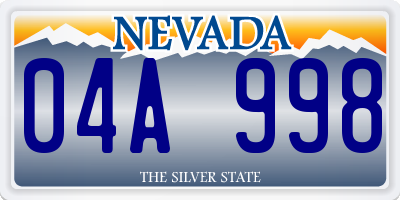 NV license plate 04A998