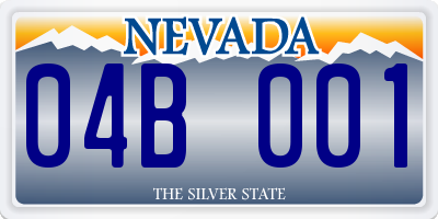 NV license plate 04B001