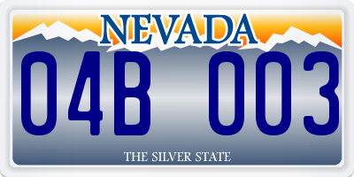 NV license plate 04B003