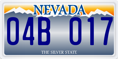 NV license plate 04B017