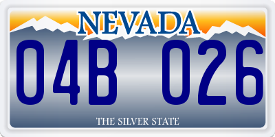 NV license plate 04B026