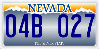 NV license plate 04B027