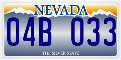 NV license plate 04B033