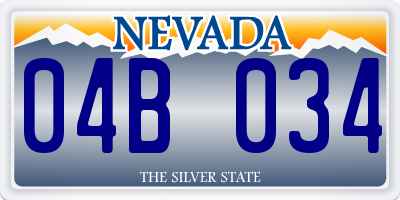 NV license plate 04B034